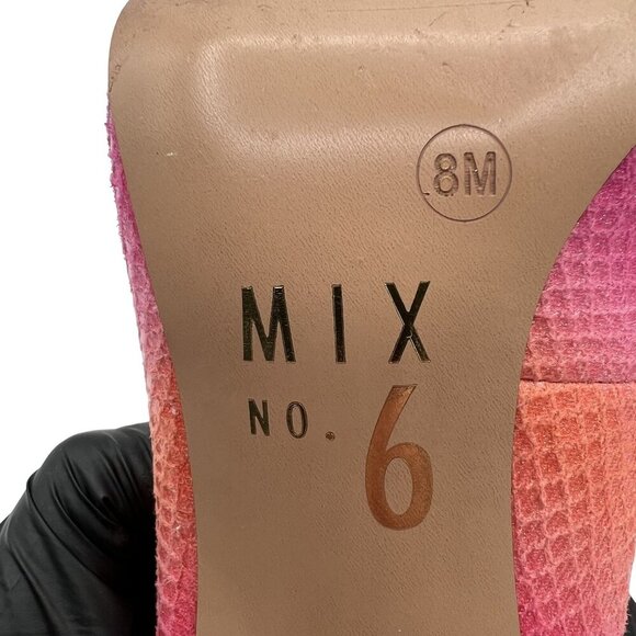 Mix No.6 Danyah 8M Rainbow Island Fruits Ombre Stiletto Heels Snake Texture Shoe - Picture 13 of 15